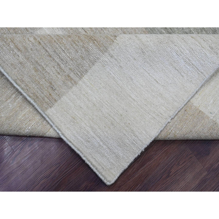8'9" x 11'6" New Hand Knotted Grey Wool Rectangle Oriental Rug - MOA10220540