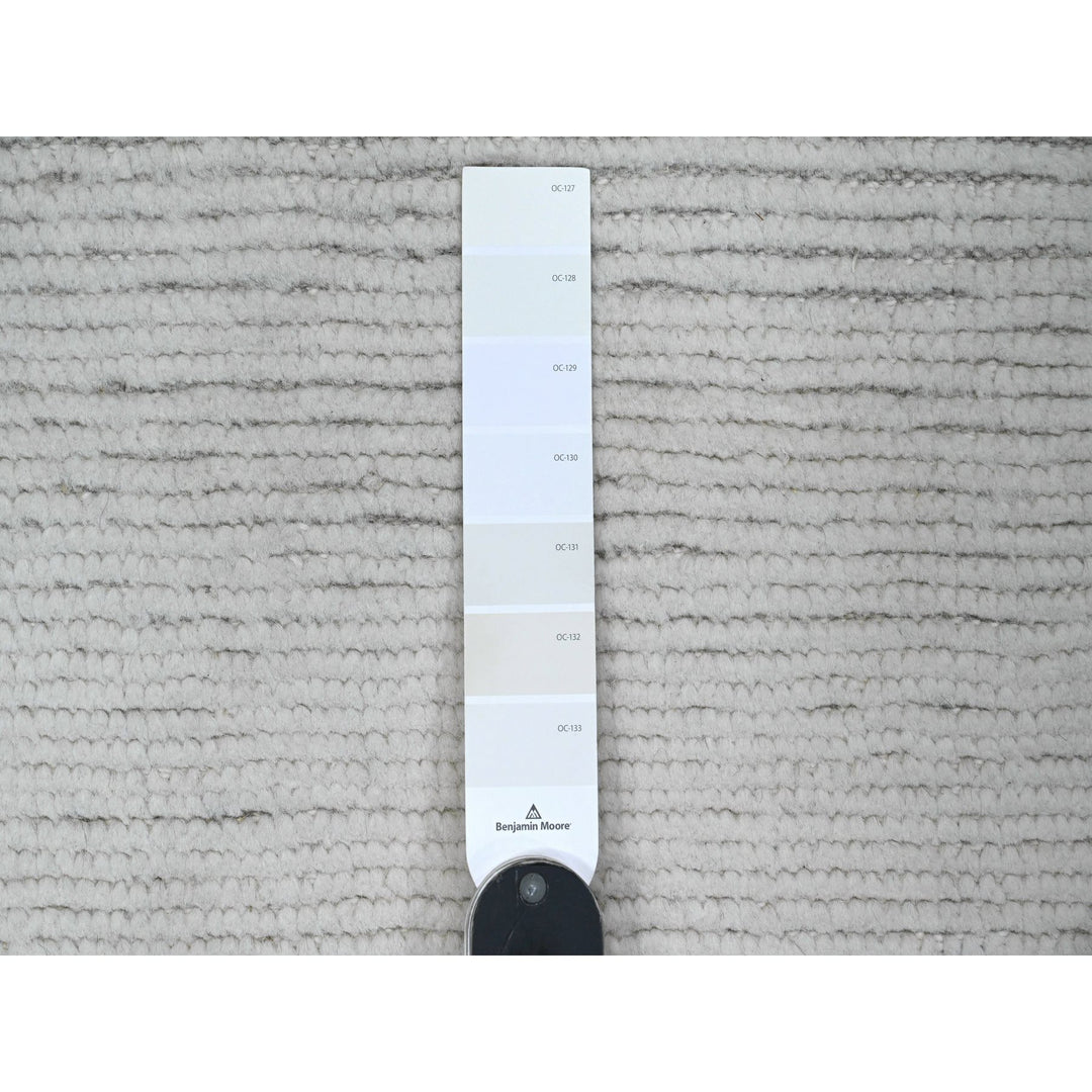 6'1" x 9'1" New Hand Knotted Ivory Wool Rectangle Oriental Rug - MOA10220547
