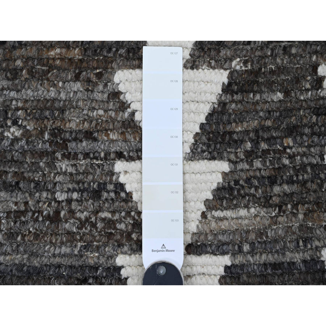 3'1" x 16'8" New Hand Knotted Brown Wool Runner Oriental Rug - MOA10220550