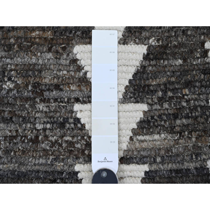 3'1" x 16'8" New Hand Knotted Brown Wool Runner Oriental Rug - MOA10220550