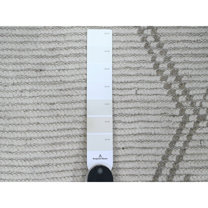 2'5" x 14'3" New Hand Knotted Ivory Wool Runner Oriental Rug - MOA10220554