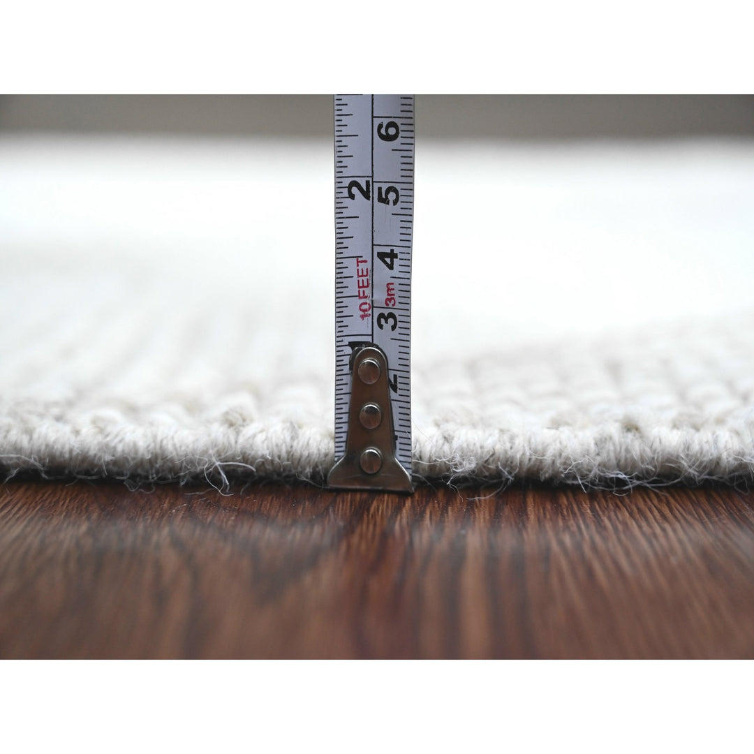2'5" x 14'3" New Hand Knotted Ivory Wool Runner Oriental Rug - MOA10220554