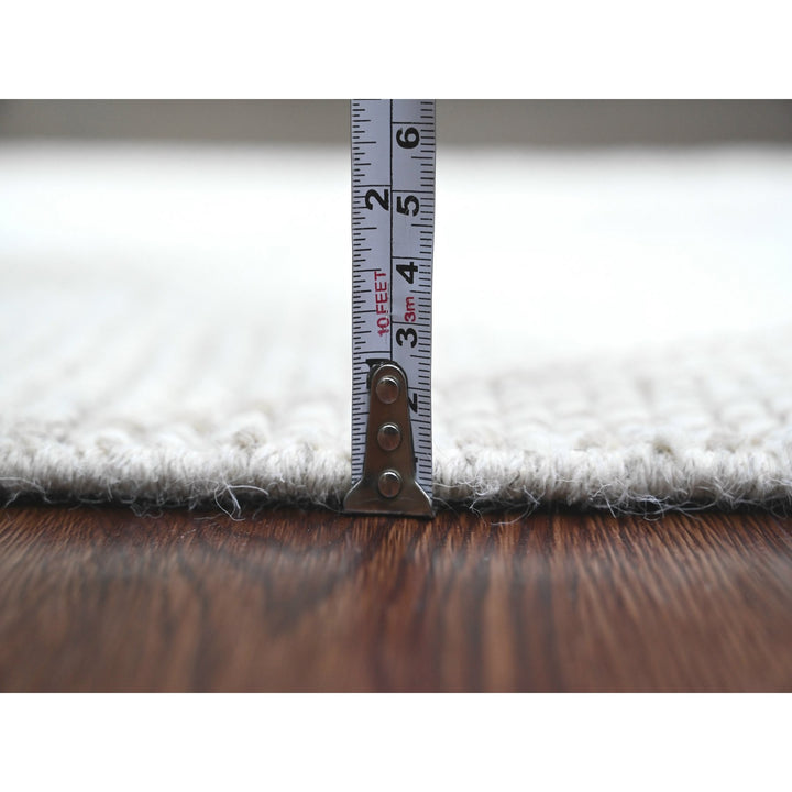 2'5" x 14'3" New Hand Knotted Ivory Wool Runner Oriental Rug - MOA10220554