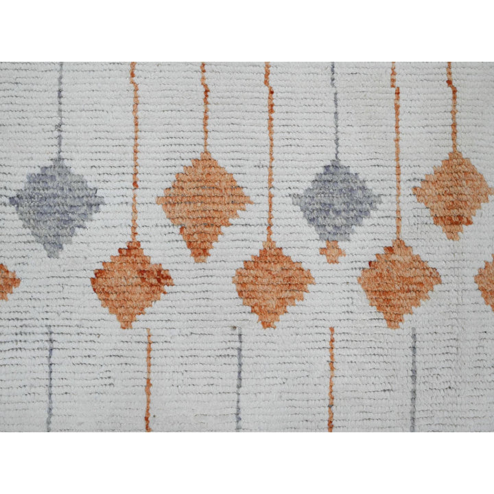12'5" x 15'2" New Hand Knotted Ivory Wool Rectangle Oriental Rug - MOA10220560