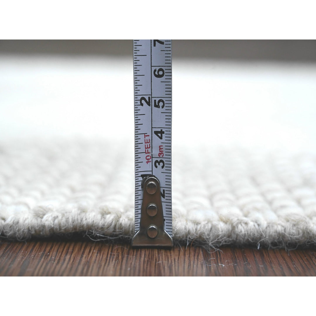 2'5" x 14'3" New Hand Knotted Ivory Wool Runner Oriental Rug - MOA10220617
