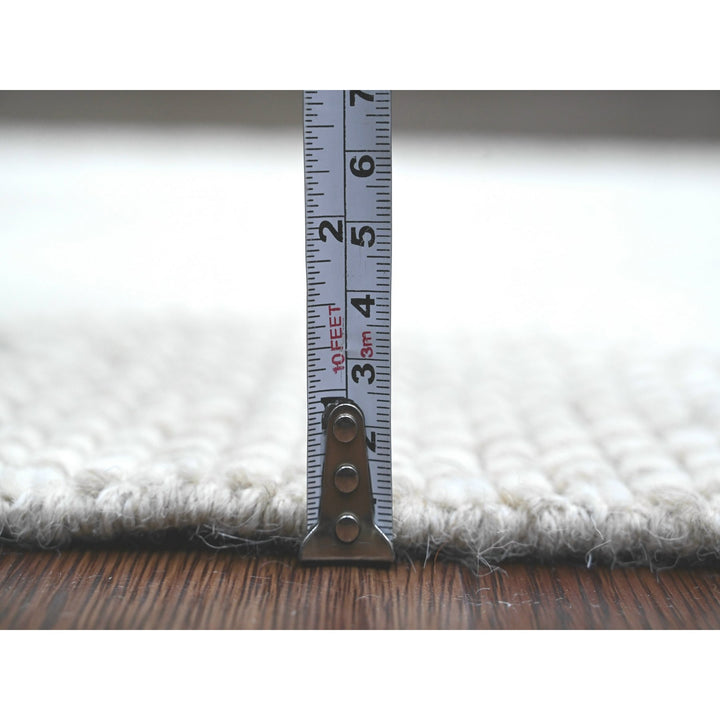 2'5" x 14'3" New Hand Knotted Ivory Wool Runner Oriental Rug - MOA10220617