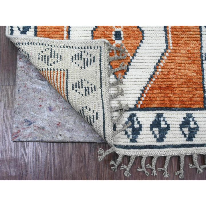 2'7" x 10'2" New Hand Knotted Orange Wool Runner Oriental Rug - MOA10220619