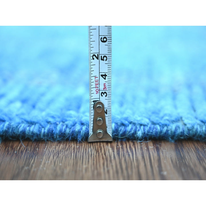2'5" x 10'3" New Hand Knotted Blue Wool Runner Oriental Rug - MOA10220620