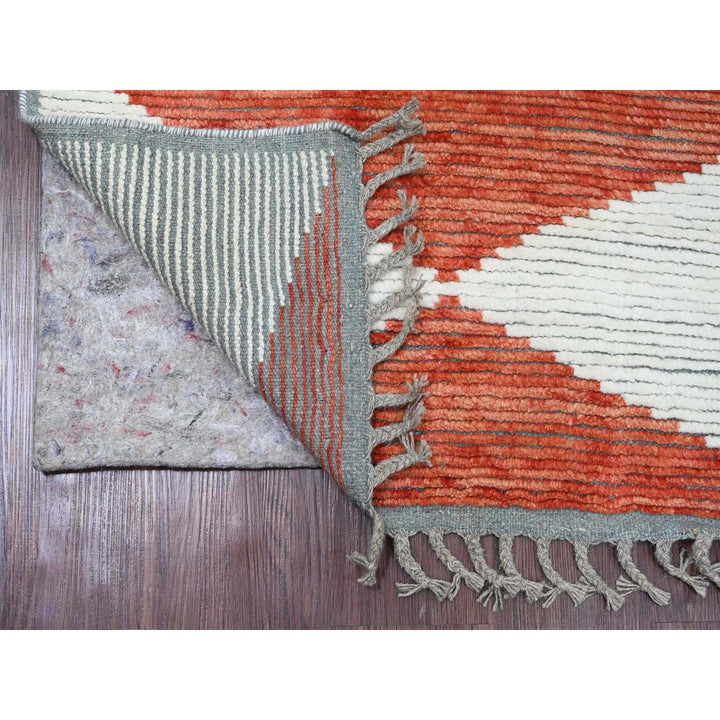 2'8" x 10'1" New Hand Knotted Red Wool Runner Oriental Rug - MOA10220622