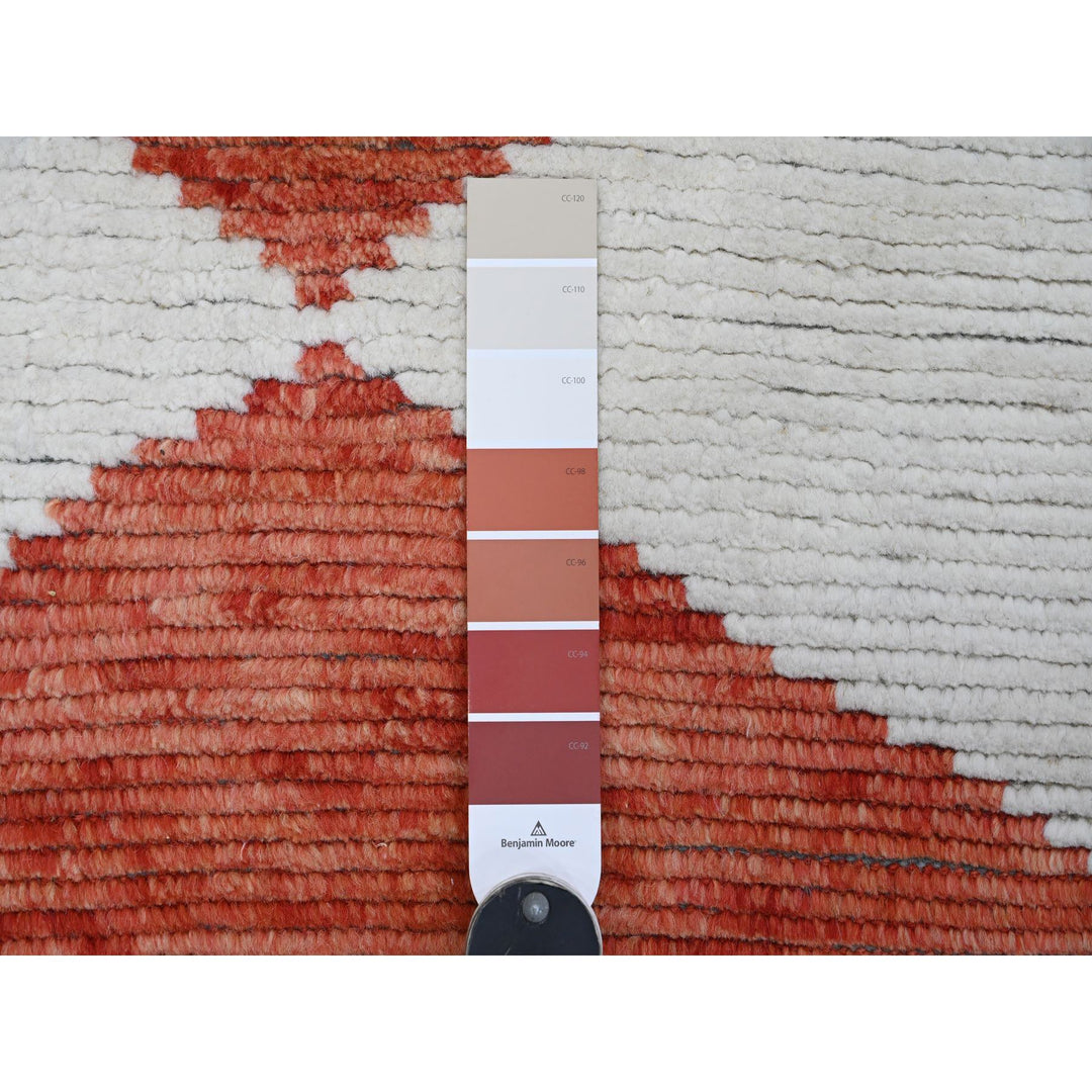 2'8" x 10'1" New Hand Knotted Red Wool Runner Oriental Rug - MOA10220622