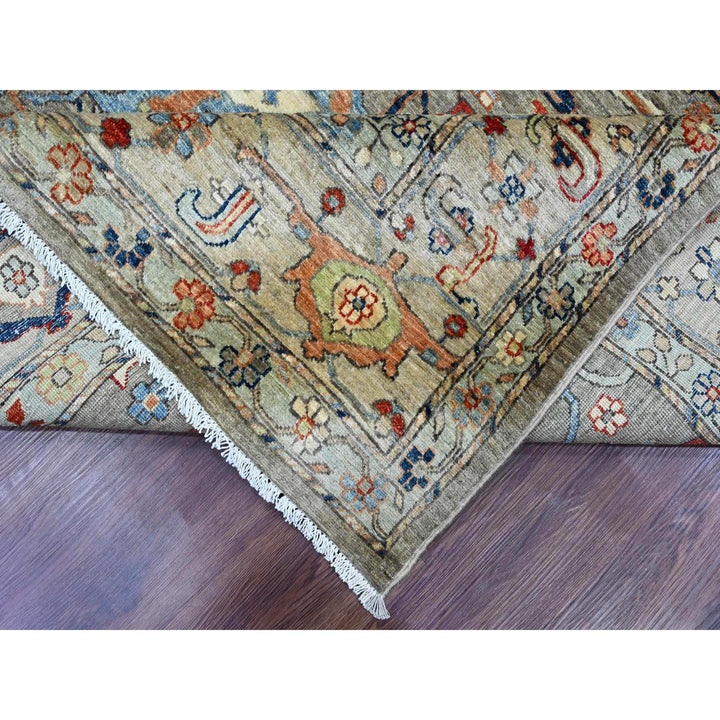 8'11" x 11'9" New Hand Knotted Brown Wool Rectangle Oriental Rug - MOA10220623