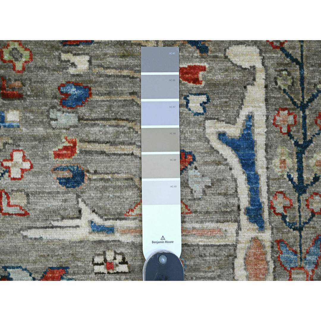 8'11" x 11'9" New Hand Knotted Brown Wool Rectangle Oriental Rug - MOA10220623