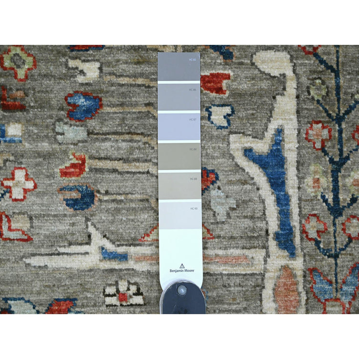 8'11" x 11'9" New Hand Knotted Brown Wool Rectangle Oriental Rug - MOA10220623