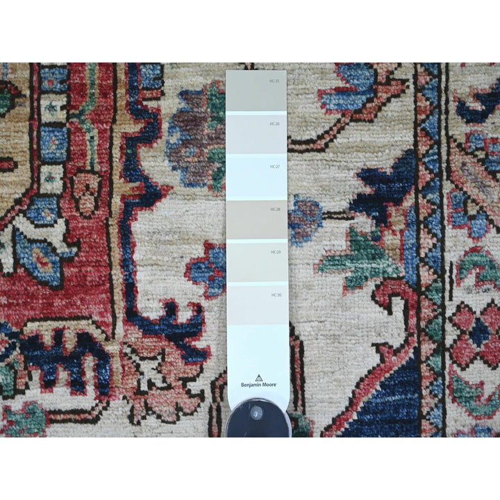 8'10" x 11'8" New Hand Knotted Ivory Wool Rectangle Oriental Rug - MOA10220624