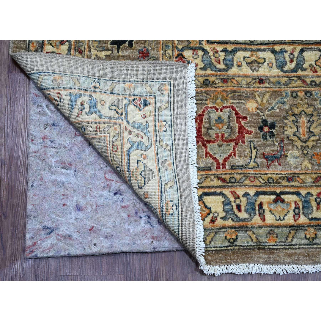9'0" x 12'1" New Hand Knotted Brown Wool Rectangle Oriental Rug - MOA10220625