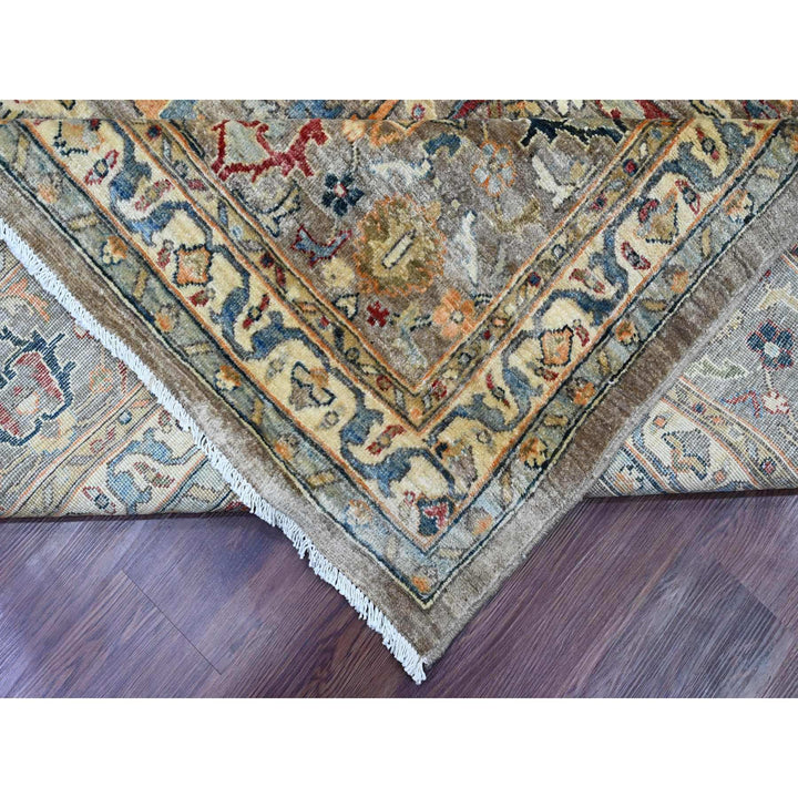 9'0" x 12'1" New Hand Knotted Brown Wool Rectangle Oriental Rug - MOA10220625
