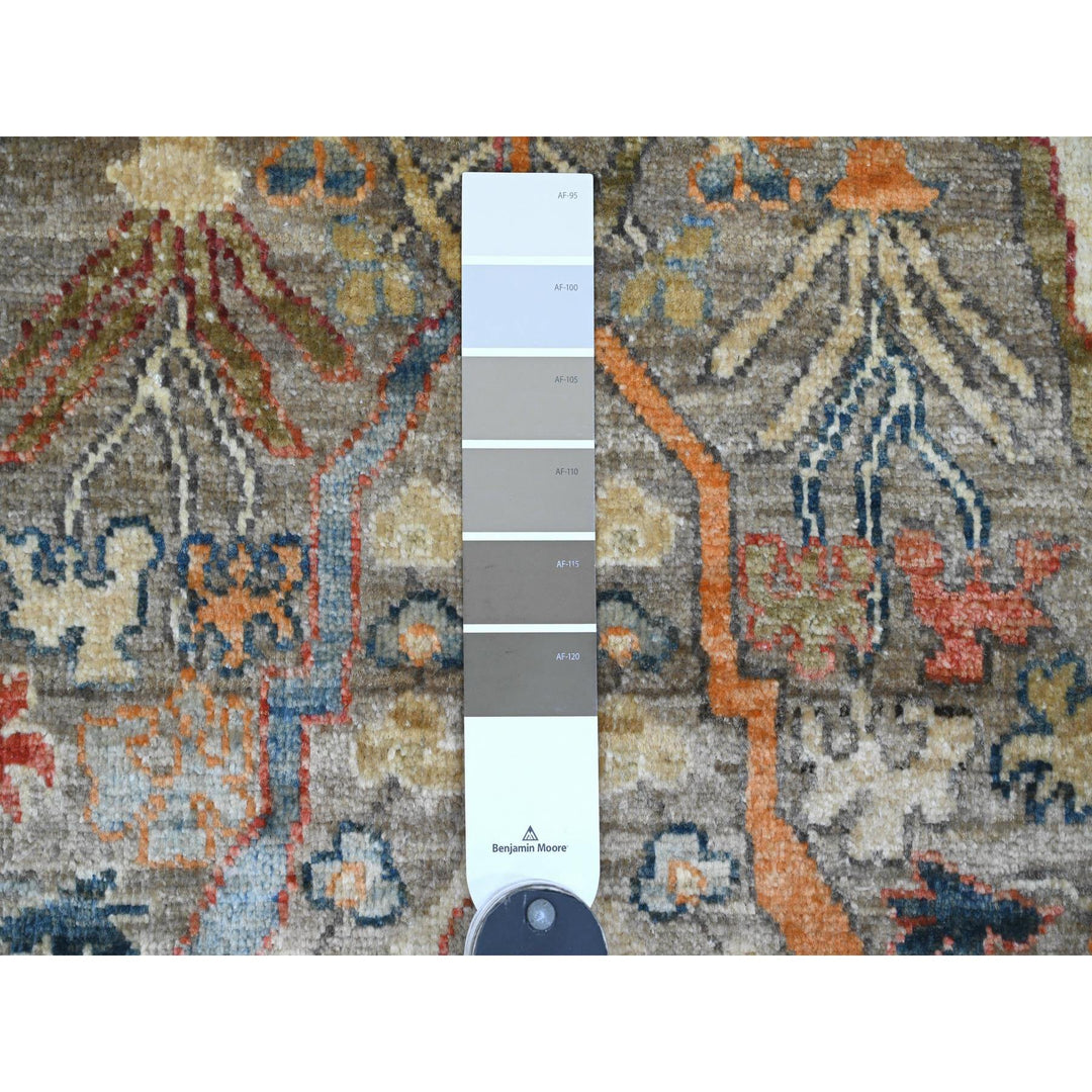 9'0" x 12'1" New Hand Knotted Brown Wool Rectangle Oriental Rug - MOA10220625