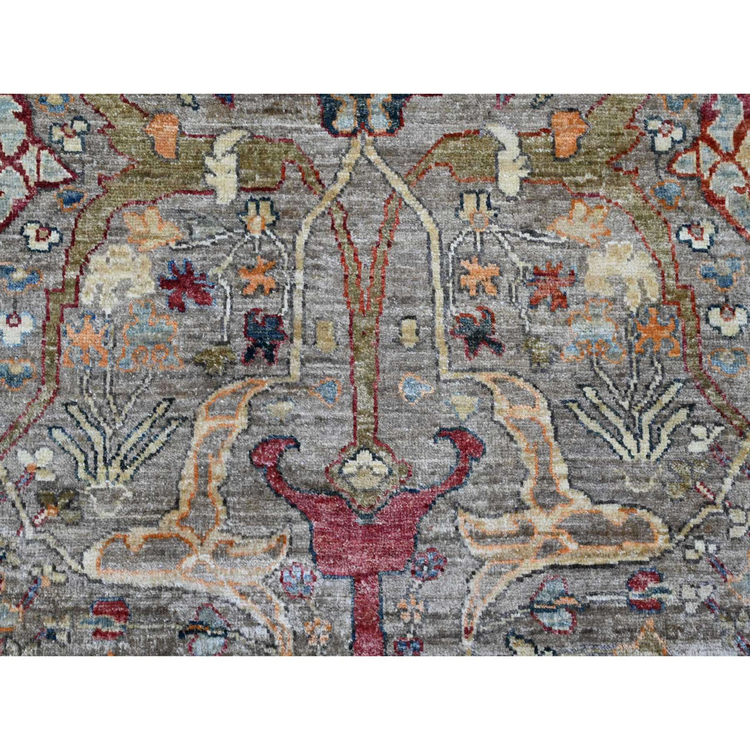 9'0" x 12'1" New Hand Knotted Brown Wool Rectangle Oriental Rug - MOA10220625