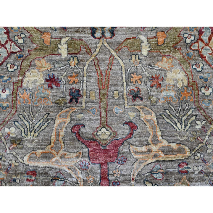 9'0" x 12'1" New Hand Knotted Brown Wool Rectangle Oriental Rug - MOA10220625