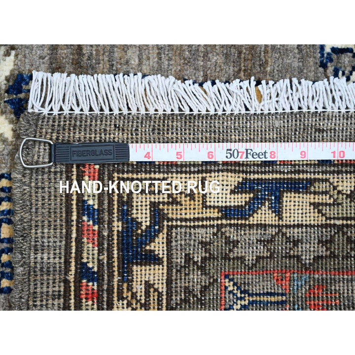 3'6" x 5'0" New Hand Knotted Grey Wool Rectangle Oriental Rug - MOA10220629