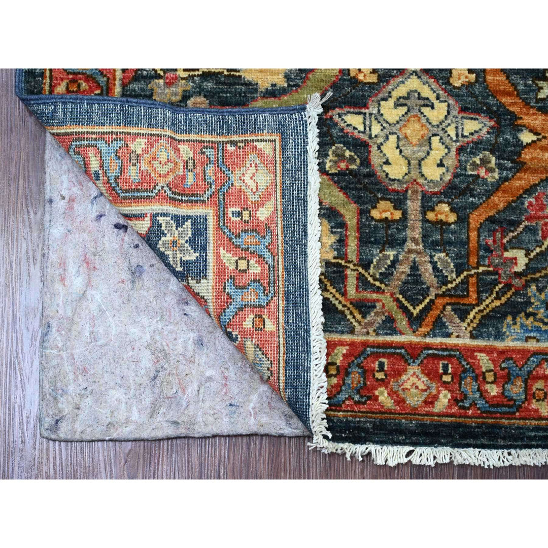 2'11" x 7'11" New Hand Knotted Blue Wool Runner Oriental Rug - MOA10220630