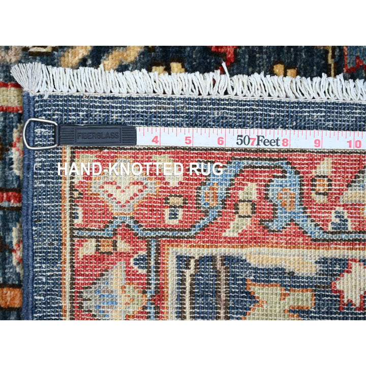 2'11" x 7'11" New Hand Knotted Blue Wool Runner Oriental Rug - MOA10220630