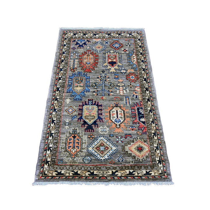 3'0" x 4'10" New Hand Knotted Grey Wool Rectangle Oriental Rug - MOA10220633
