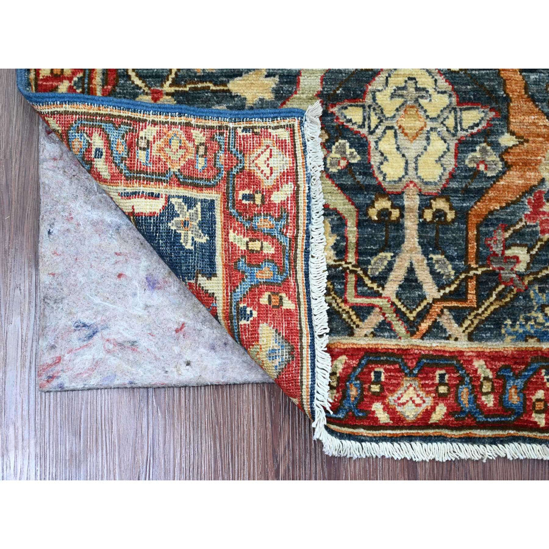 2'11" x 5'8" New Hand Knotted Blue Wool Runner Oriental Rug - MOA10220634