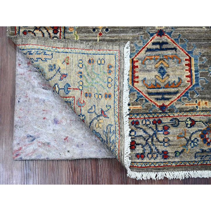 3'1" x 4'11" New Hand Knotted Grey Wool Rectangle Oriental Rug - MOA10220635