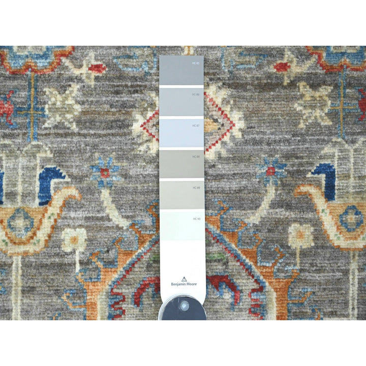 3'1" x 4'11" New Hand Knotted Grey Wool Rectangle Oriental Rug - MOA10220635