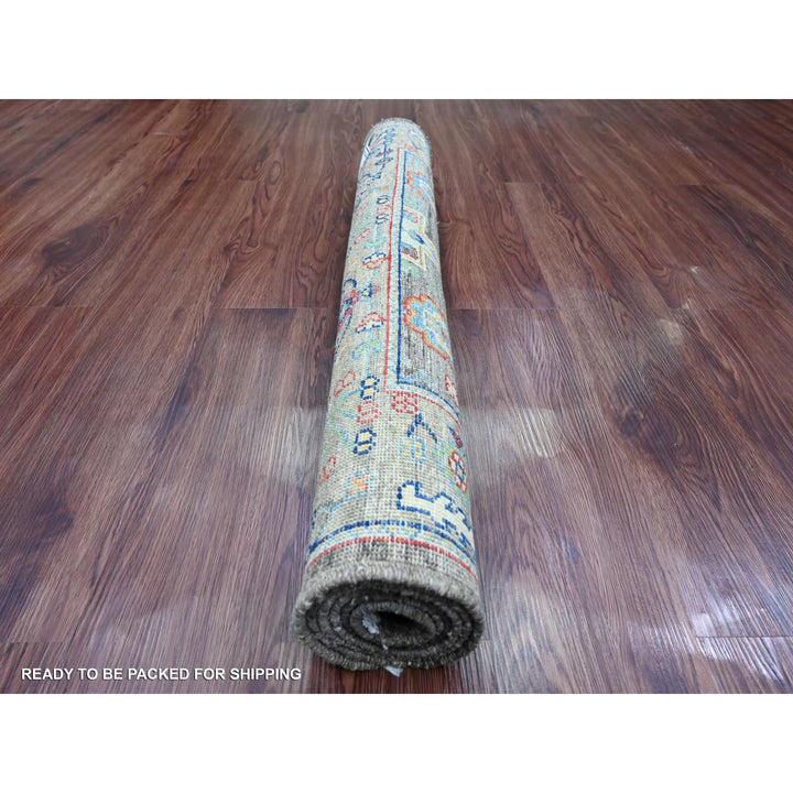 3'1" x 4'11" New Hand Knotted Grey Wool Rectangle Oriental Rug - MOA10220635
