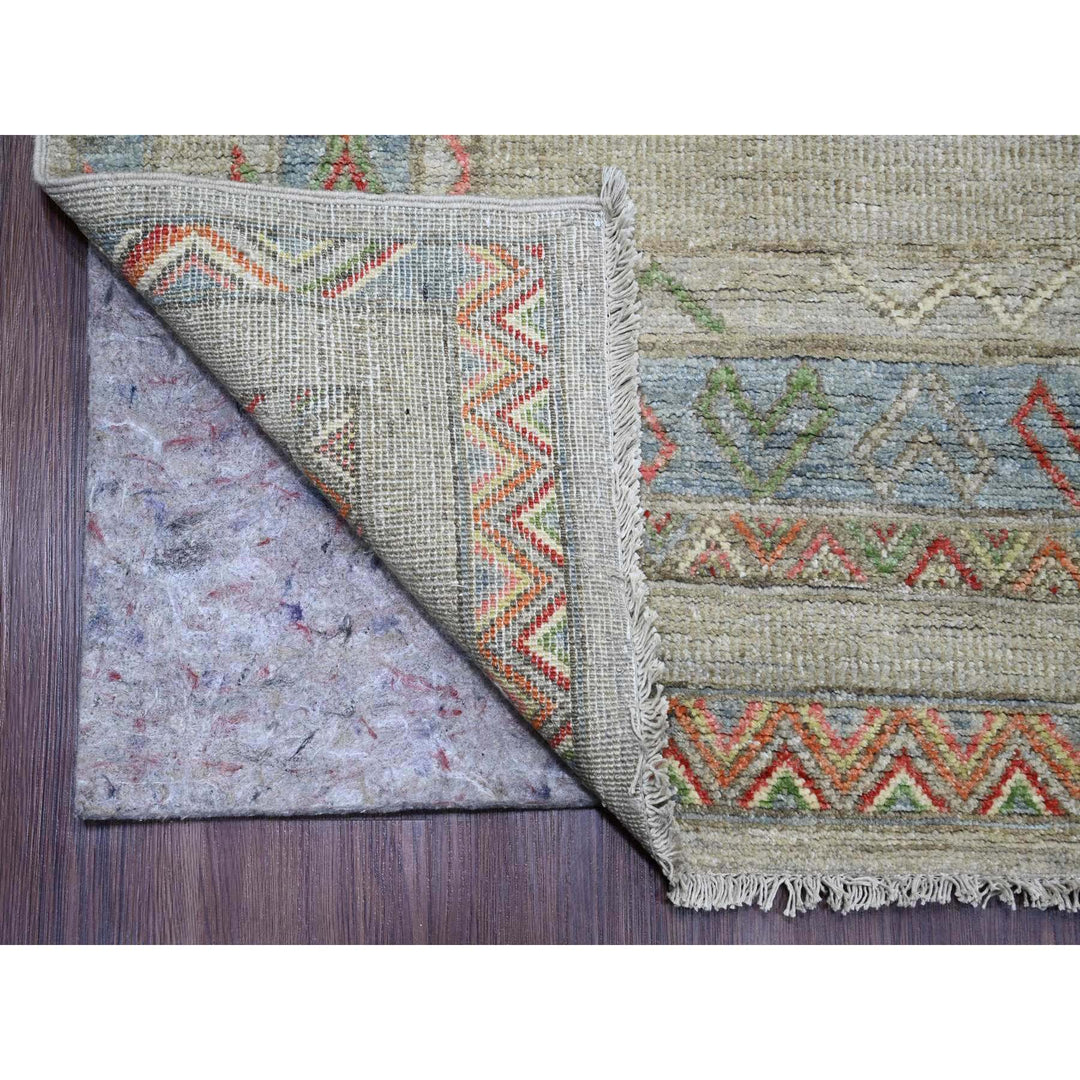 8'8" x 11'8" New Hand Knotted Ivory Wool Rectangle Oriental Rug - MOA10220636