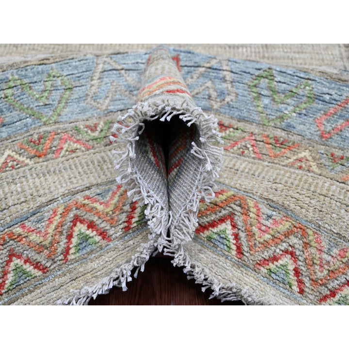 8'8" x 11'8" New Hand Knotted Ivory Wool Rectangle Oriental Rug - MOA10220636