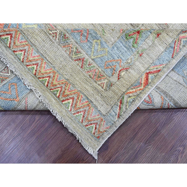 8'8" x 11'8" New Hand Knotted Ivory Wool Rectangle Oriental Rug - MOA10220636