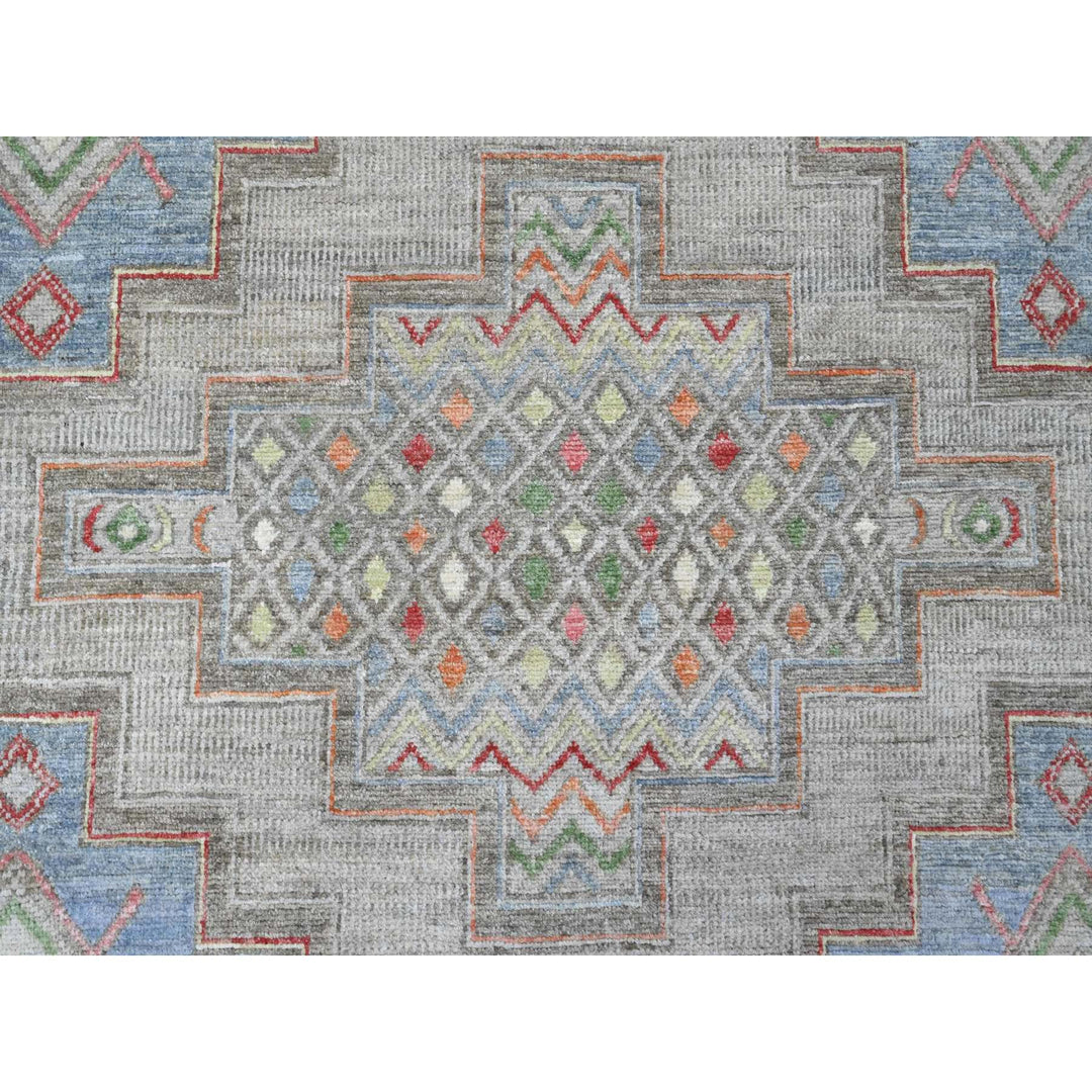 8'8" x 11'8" New Hand Knotted Ivory Wool Rectangle Oriental Rug - MOA10220636