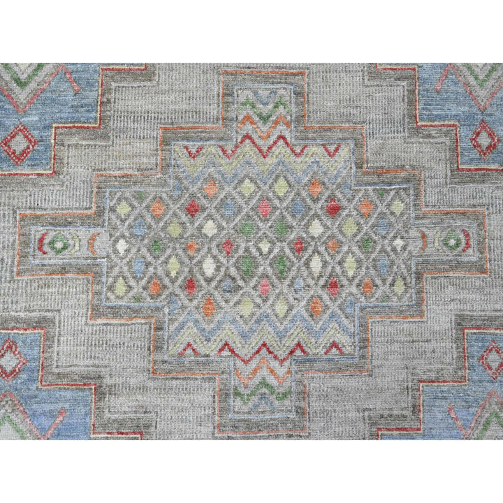 8'8" x 11'8" New Hand Knotted Ivory Wool Rectangle Oriental Rug - MOA10220636