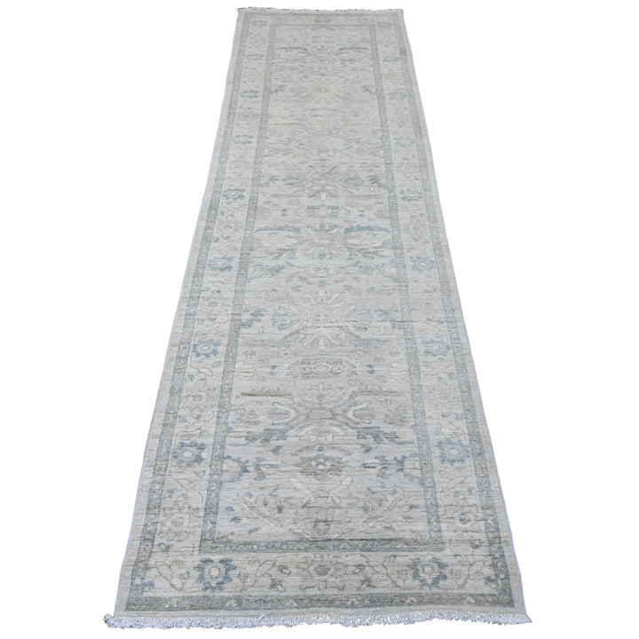 2'9" x 9'10" New Hand Knotted Ivory Wool Runner Oriental Rug - MOA10220647