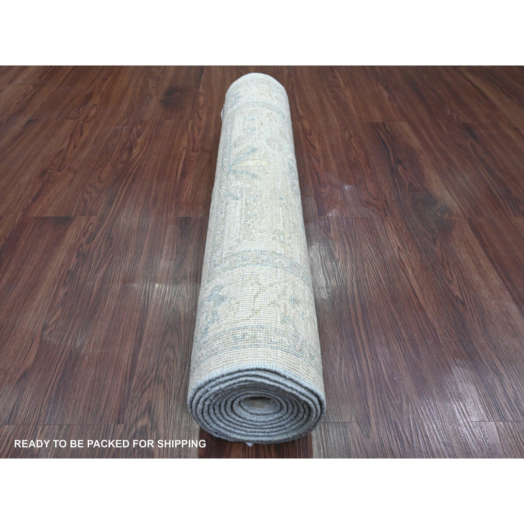 2'9" x 9'10" New Hand Knotted Ivory Wool Runner Oriental Rug - MOA10220647