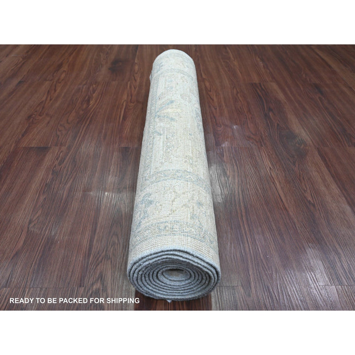 2'9" x 9'10" New Hand Knotted Ivory Wool Runner Oriental Rug - MOA10220647