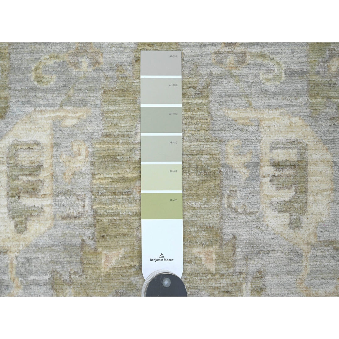 2'5" x 7'7" New Hand Knotted Green Wool Runner Oriental Rug - MOA10220648
