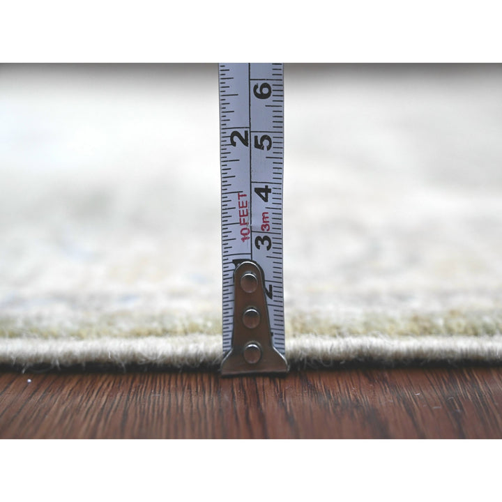 2'5" x 7'7" New Hand Knotted Green Wool Runner Oriental Rug - MOA10220648