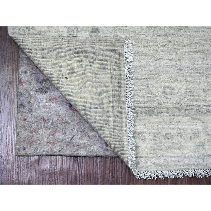 2'8" x 9'11" New Hand Knotted Grey Wool Runner Oriental Rug - MOA10220649