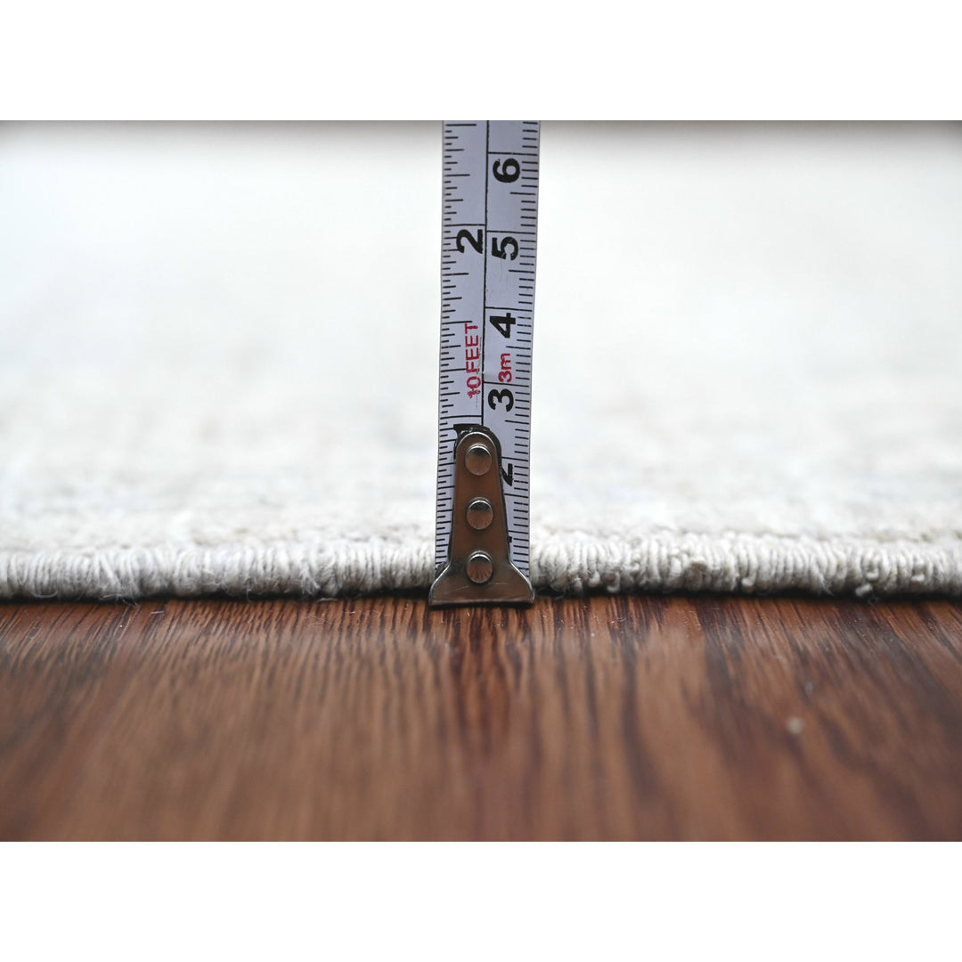 2'8" x 9'11" New Hand Knotted Grey Wool Runner Oriental Rug - MOA10220649
