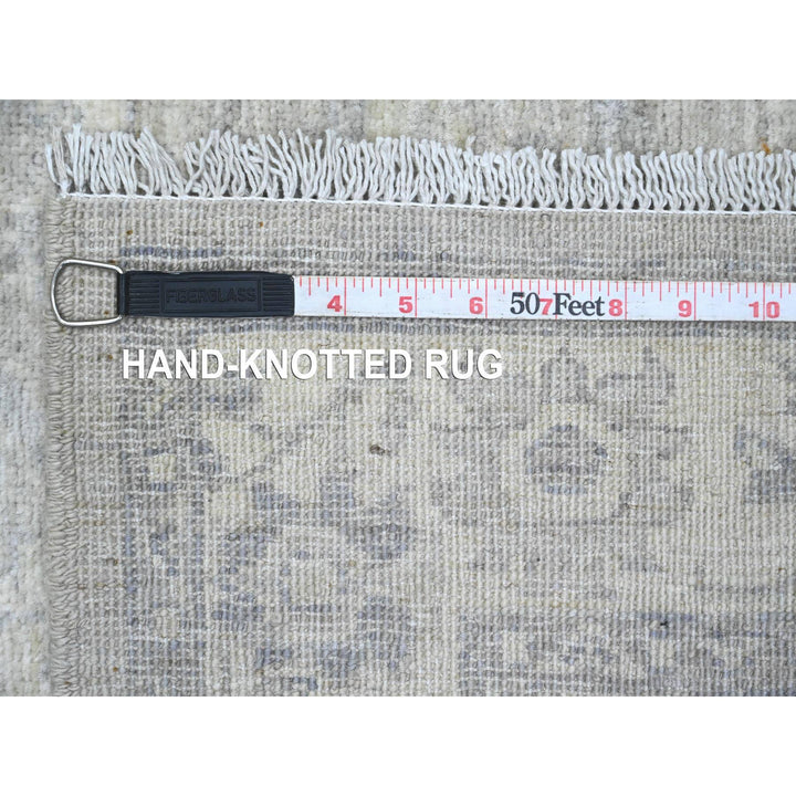 2'8" x 9'11" New Hand Knotted Grey Wool Runner Oriental Rug - MOA10220649