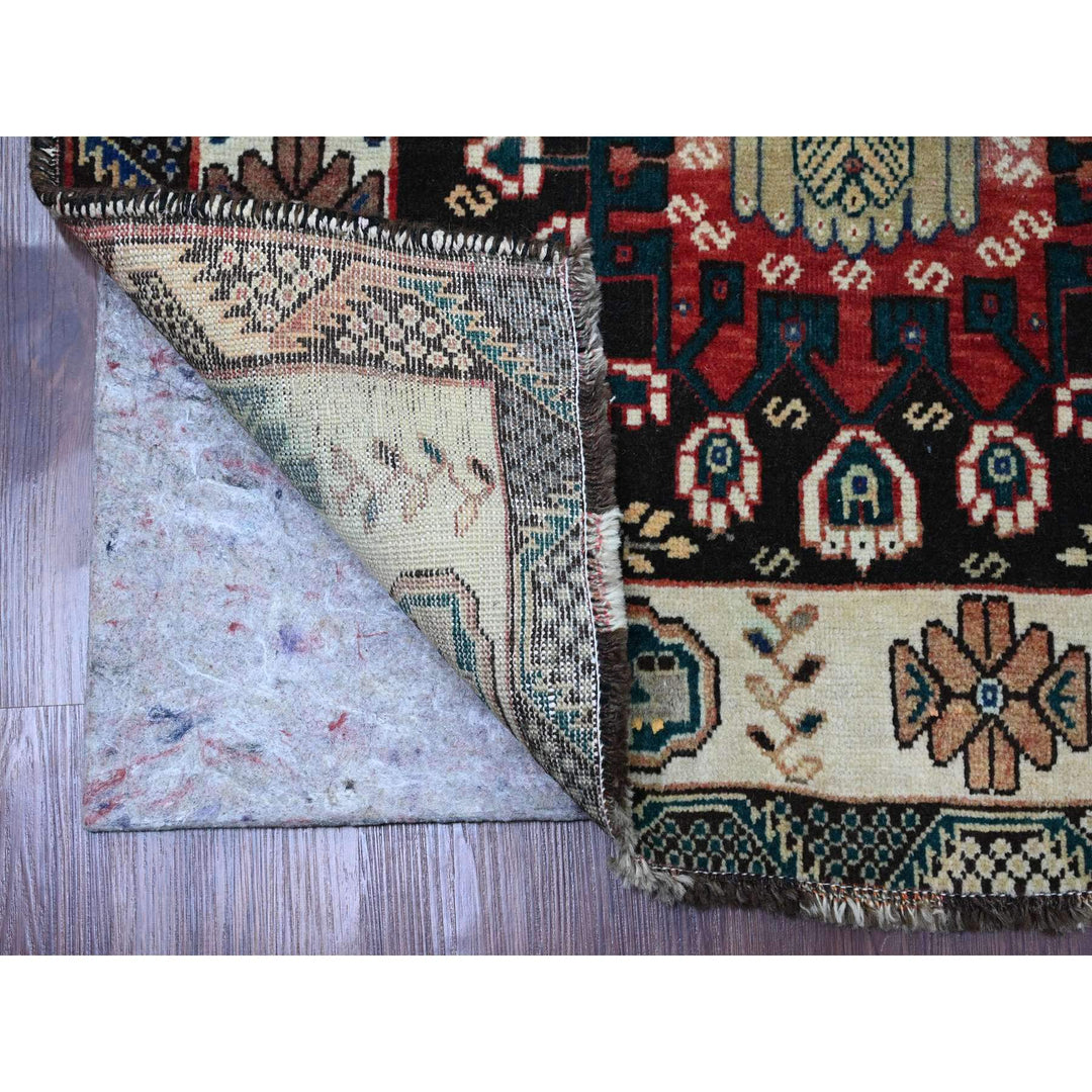 5'9" x 9'1" Vintage Hand Knotted Red Wool Rectangle Oriental Rug - MOA10220651