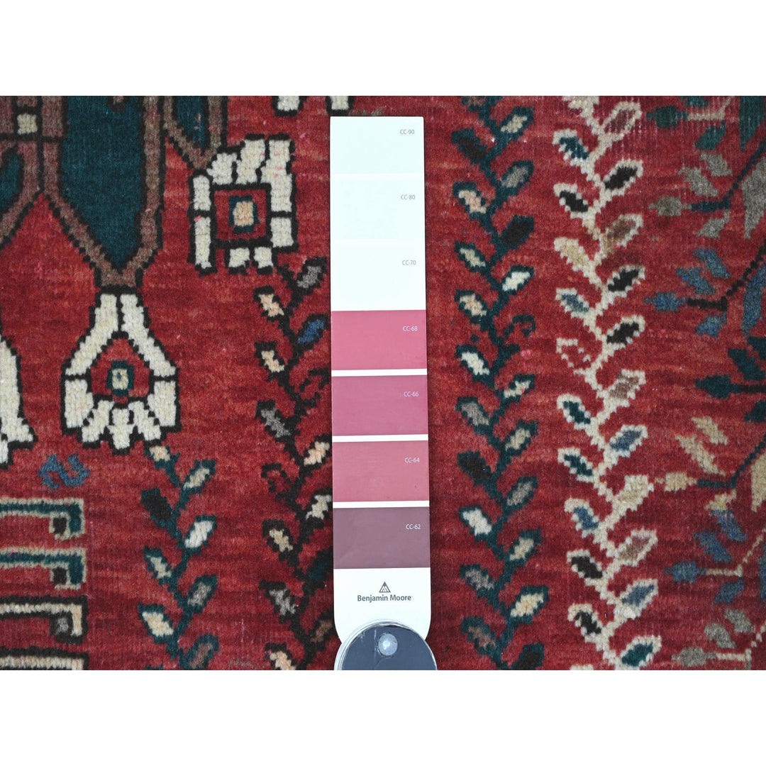 5'9" x 9'1" Vintage Hand Knotted Red Wool Rectangle Oriental Rug - MOA10220651