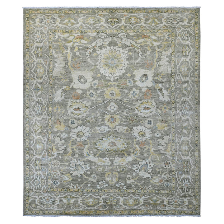 9'4" x 10'9" New Hand Knotted Brown Wool Rectangle Oriental Rug - MOA10220657