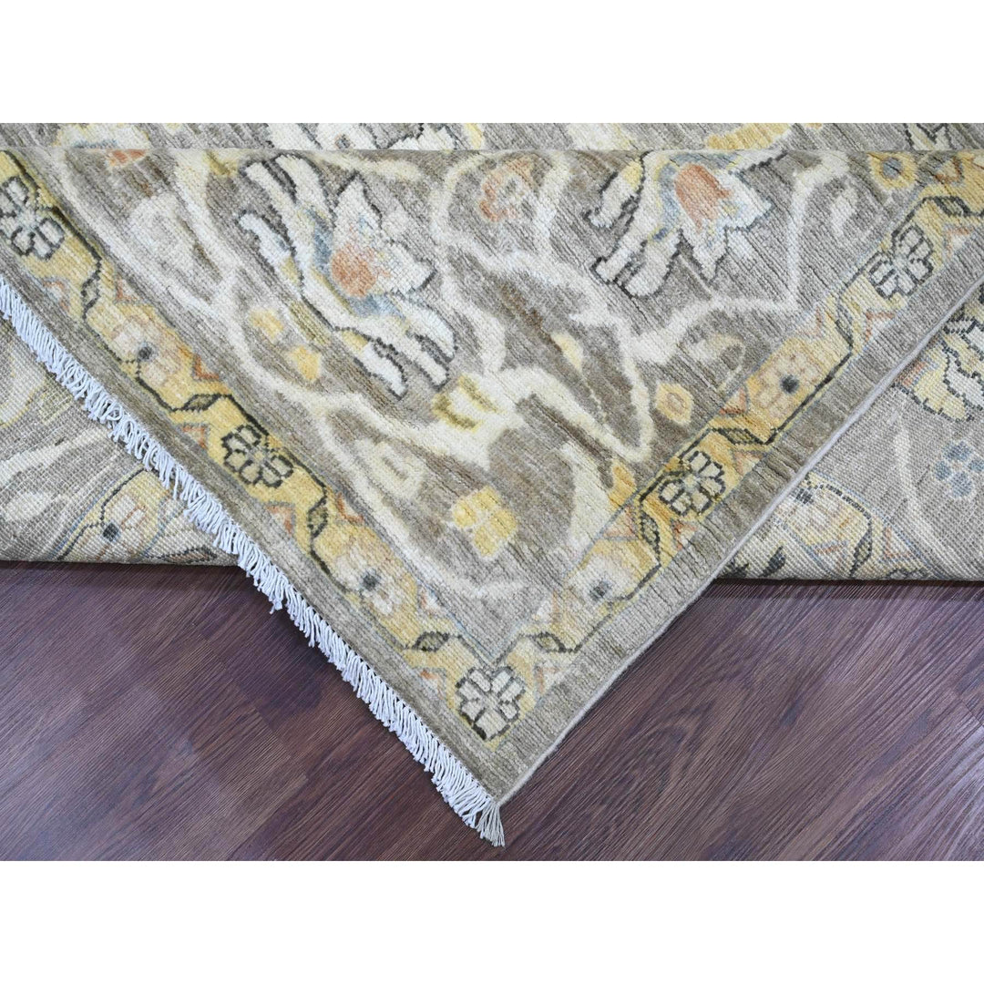 9'4" x 10'9" New Hand Knotted Brown Wool Rectangle Oriental Rug - MOA10220657