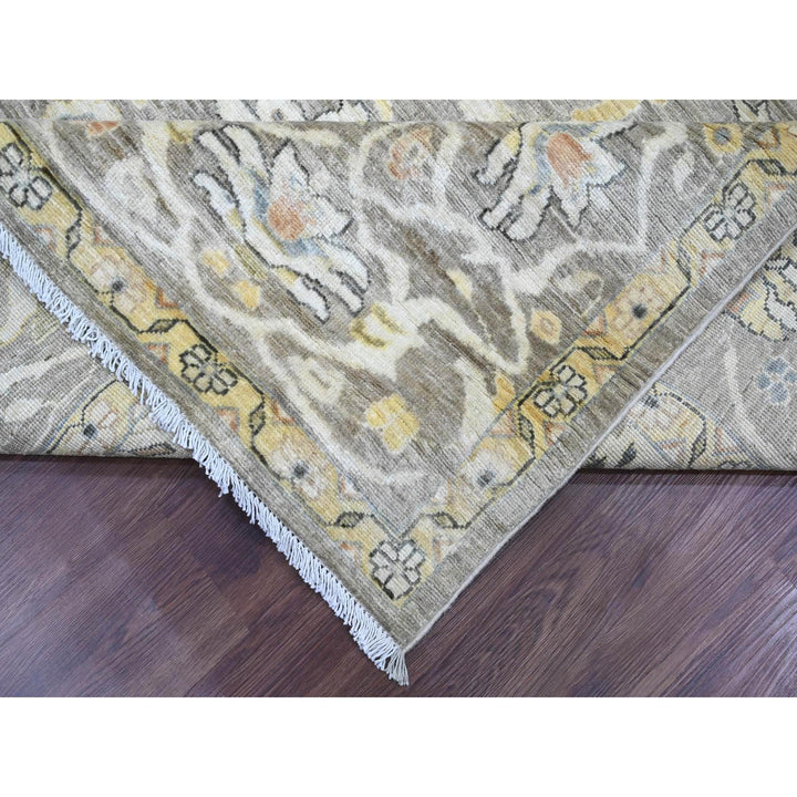 9'4" x 10'9" New Hand Knotted Brown Wool Rectangle Oriental Rug - MOA10220657