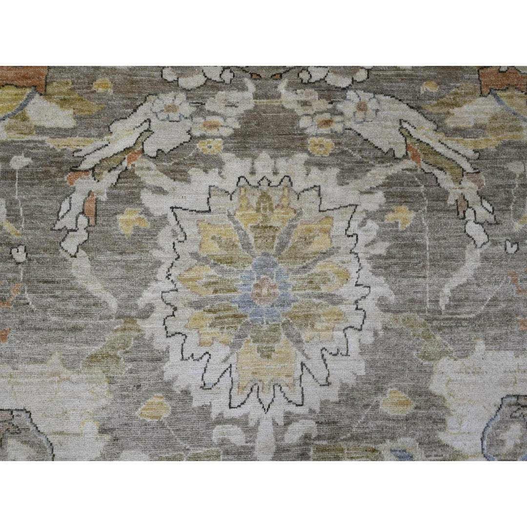 9'4" x 10'9" New Hand Knotted Brown Wool Rectangle Oriental Rug - MOA10220657